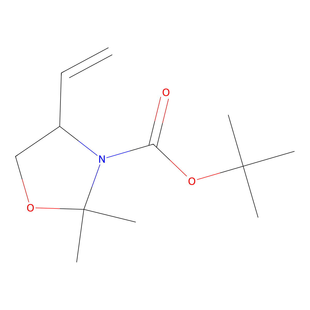 Tert-butyl 2,2-dimethyl-4-vinyloxazolidine-3-carboxylate molecular structure, CAS 1404311-95-0