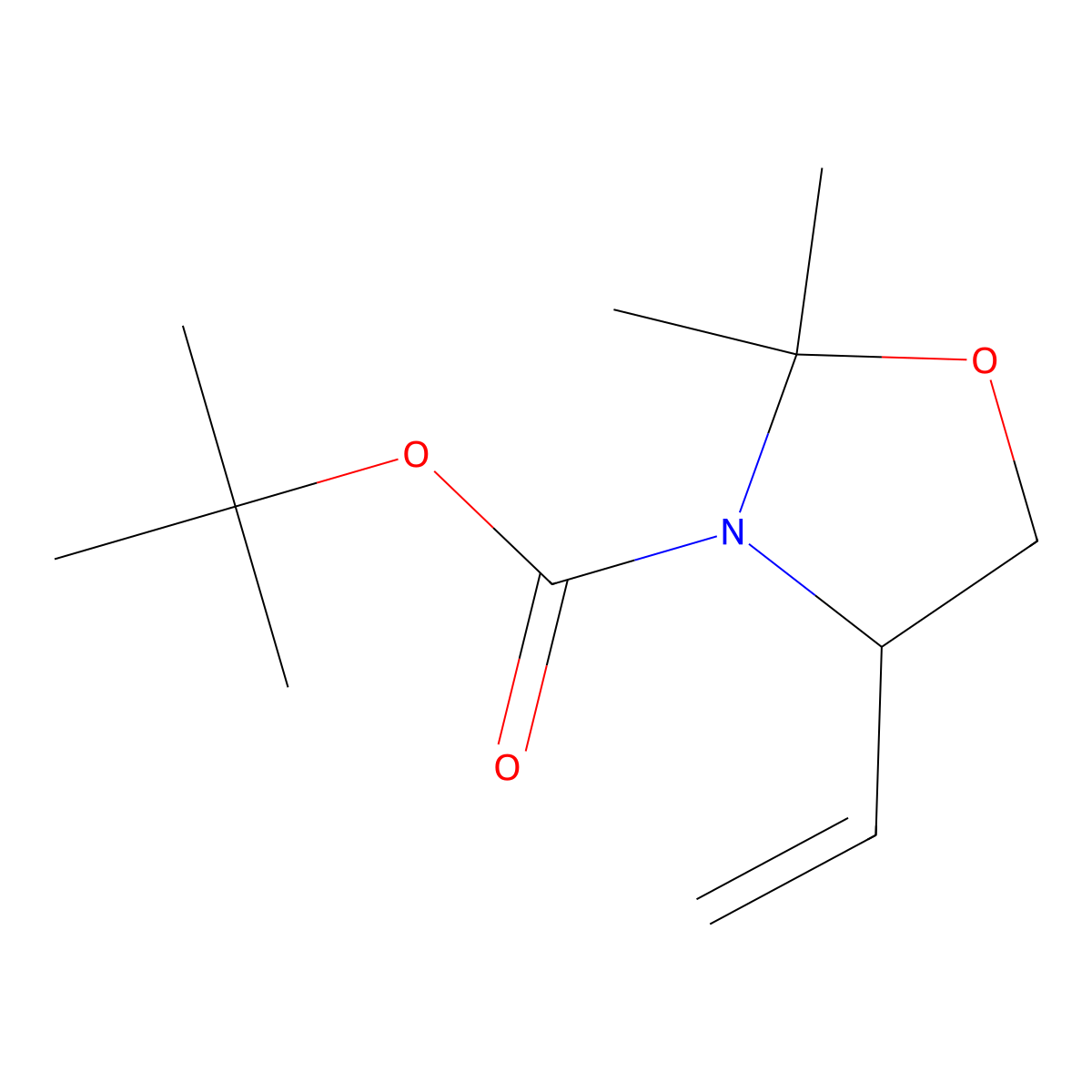 Tert-butyl 2,2-dimethyl-4-vinyloxazolidine-3-carboxylate molecular structure, CAS 1404311-95-0