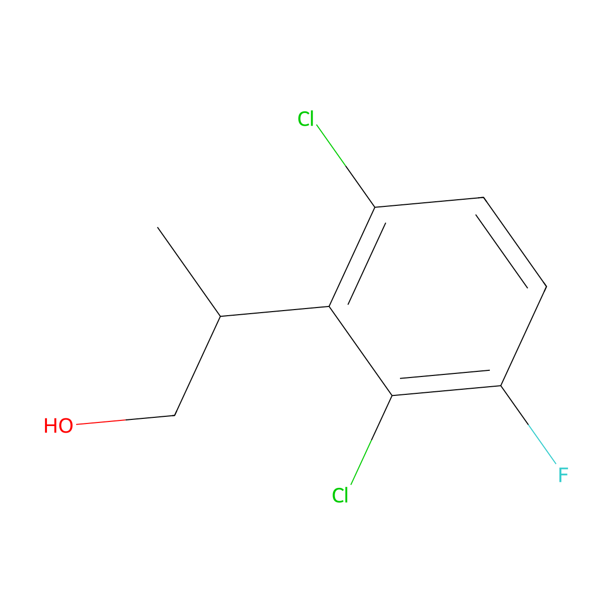 2-(2,6-Dichloro-3-fluorophenyl)propan-1-ol molecular structure, CAS 1404312-00-0