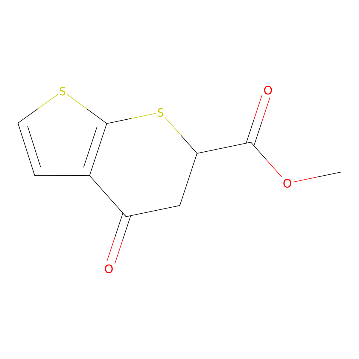 Methyl 4-oxo-5,6-dihydrothieno[2,3-b]thiopyran-6-carboxylate molecular structure, CAS 1404312-29-3