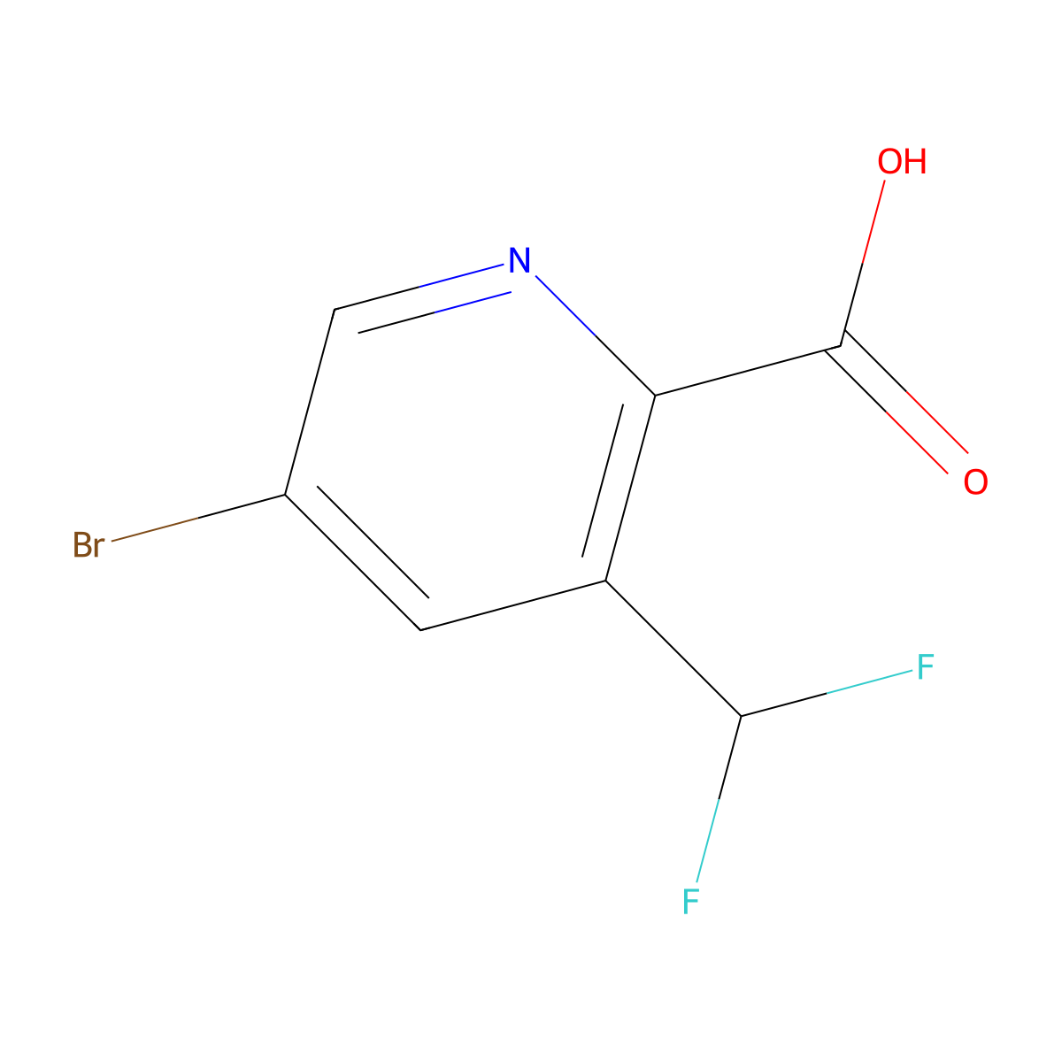 5-Bromo-3-(difluoromethyl)pyridine-2-carboxylic acid molecular structure, CAS 1404337-62-7