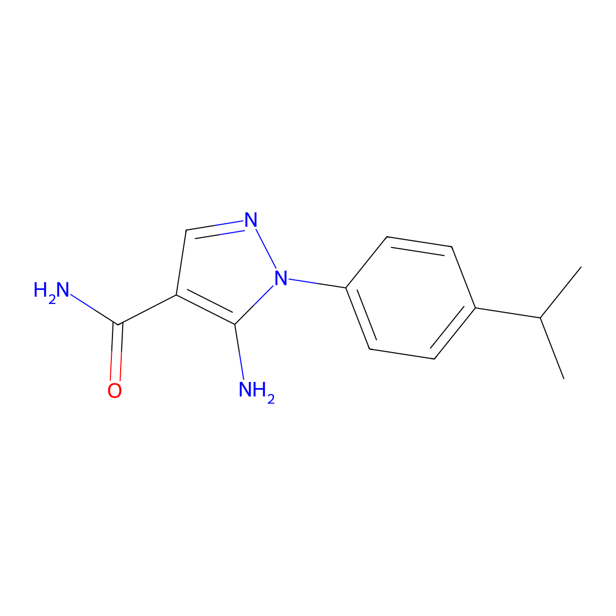 5-Amino-1-(4-isopropylphenyl)-1H-pyrazole-4-carboxamide molecular structure, CAS 1404364-18-6