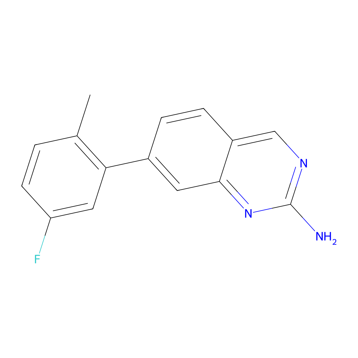 7-(5-Fluoro-2-methylphenyl)quinazolin-2-amine molecular structure, CAS 1404364-34-6
