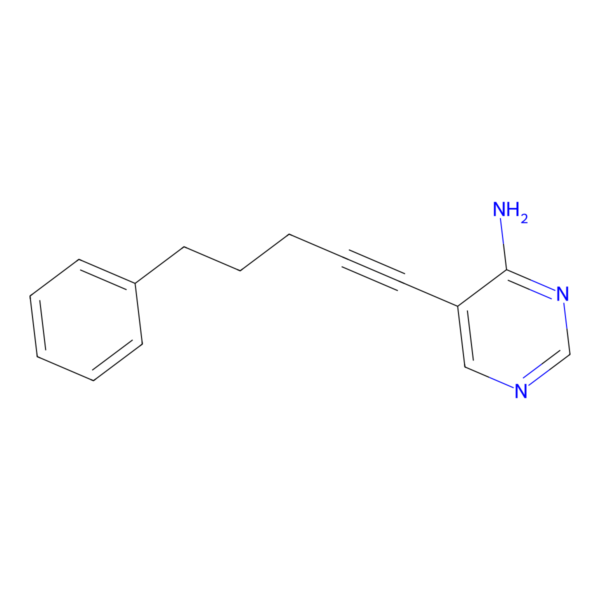 5-(5-Phenylpent-1-ynyl)pyrimidin-4-amine molecular structure, CAS 1404364-43-7