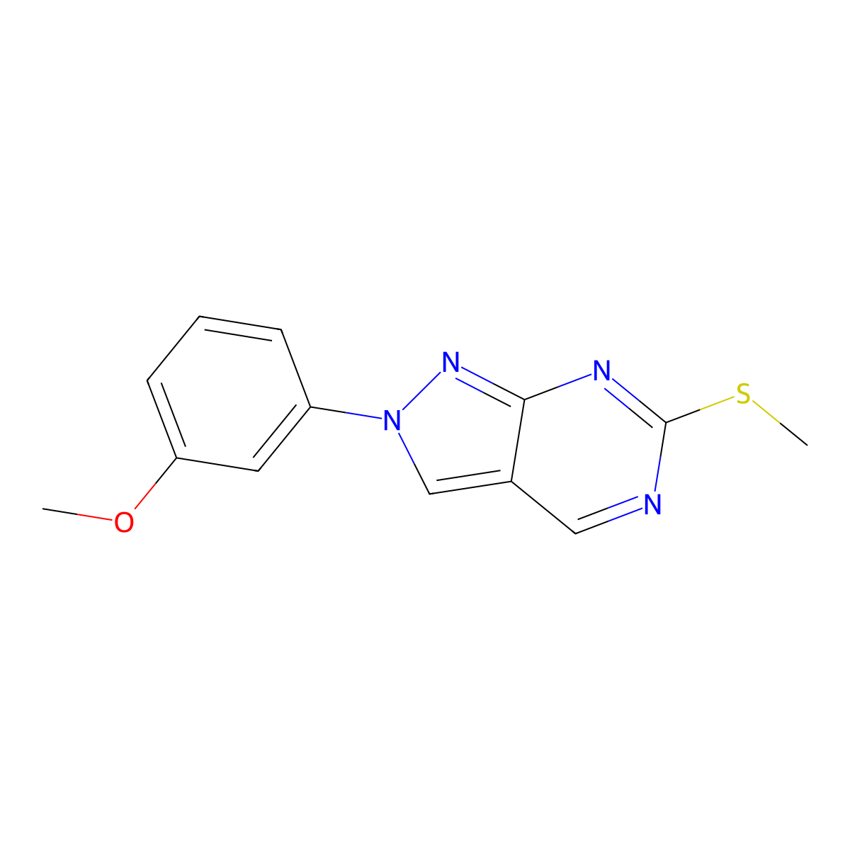2-(3-Methoxyphenyl)-6-(methylthio)-2H-pyrazolo[3,4-d]pyrimidine molecular structure, CAS 1404364-46-0