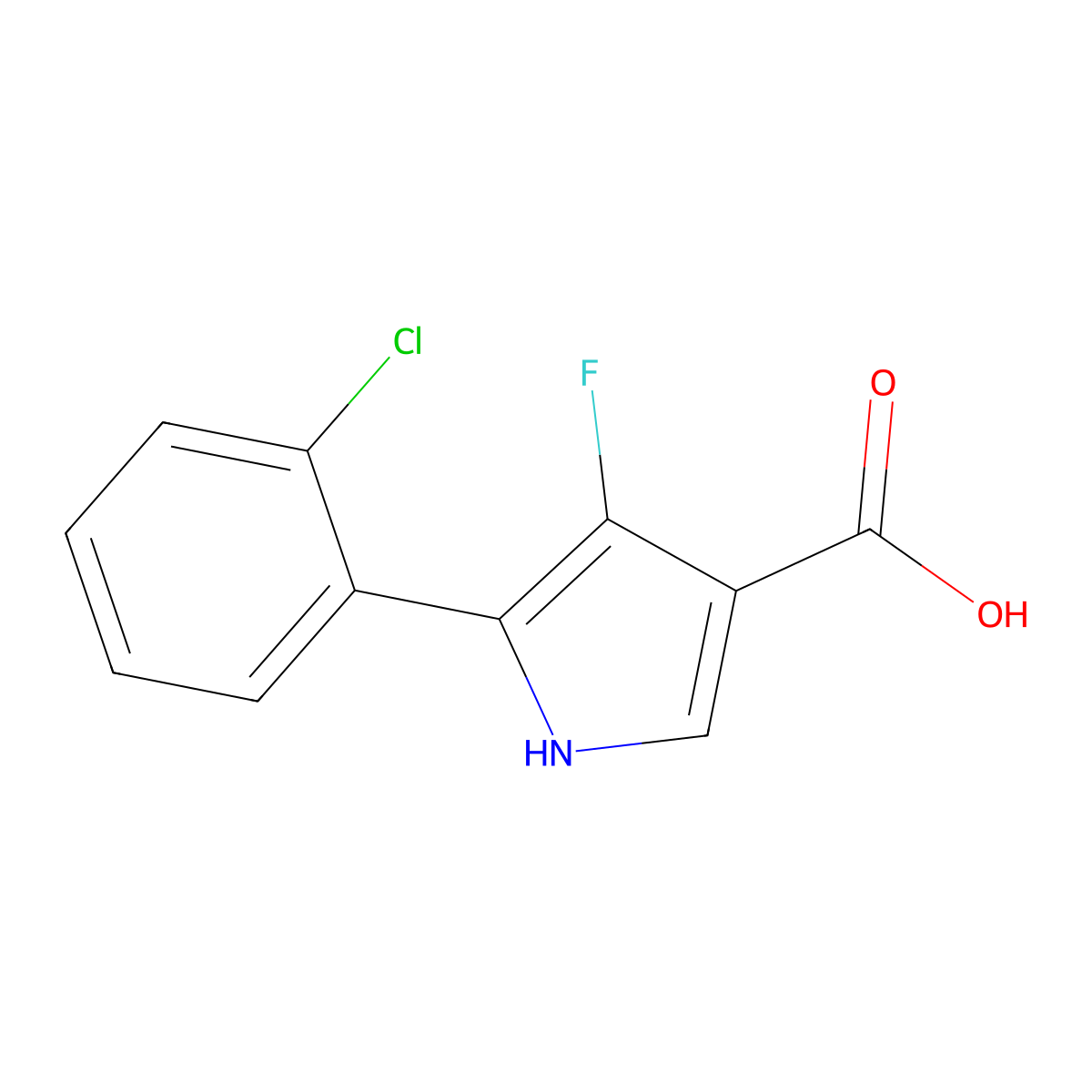 5-(2-Chlorophenyl)-4-fluoro-1H-pyrrole-3-carboxylic acid molecular structure, CAS 1404364-55-1