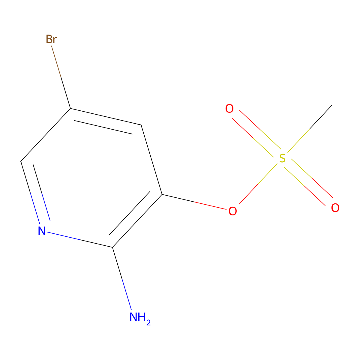 2-Amino-5-bromopyridin-3-yl methanesulfonate molecular structure, CAS 1404364-57-3