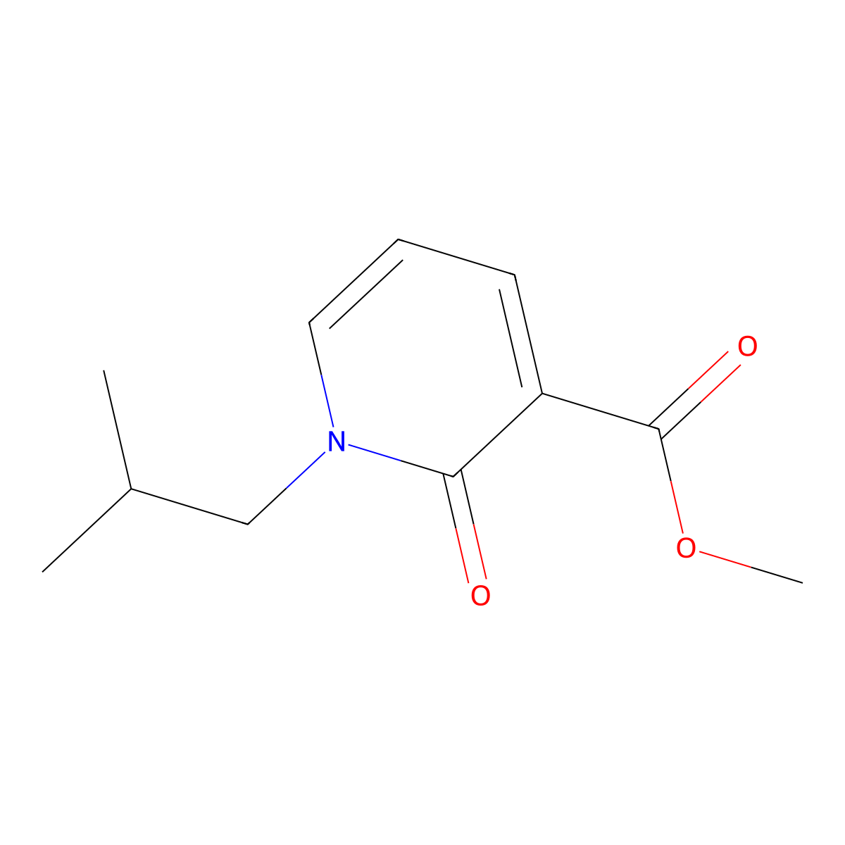 Methyl 1-isobutyl-2-oxo-1,2-dihydropyridine-3-carboxylate molecular structure, CAS 1404364-64-2