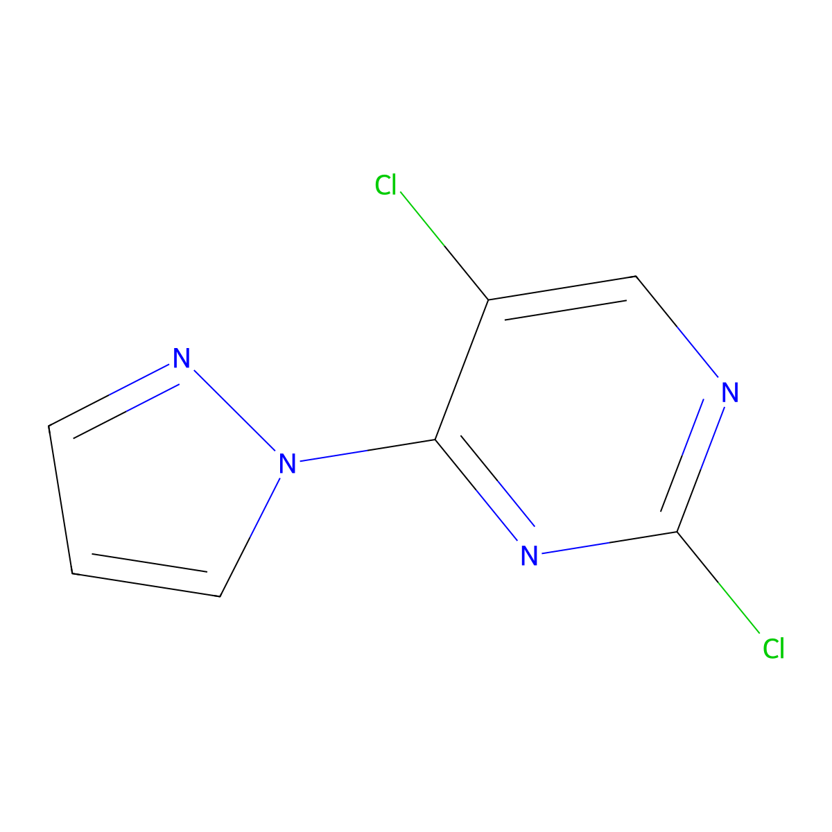 2,5-Dichloro-4-pyrazol-1-yl-pyrimidine molecular structure, CAS 1404364-66-4