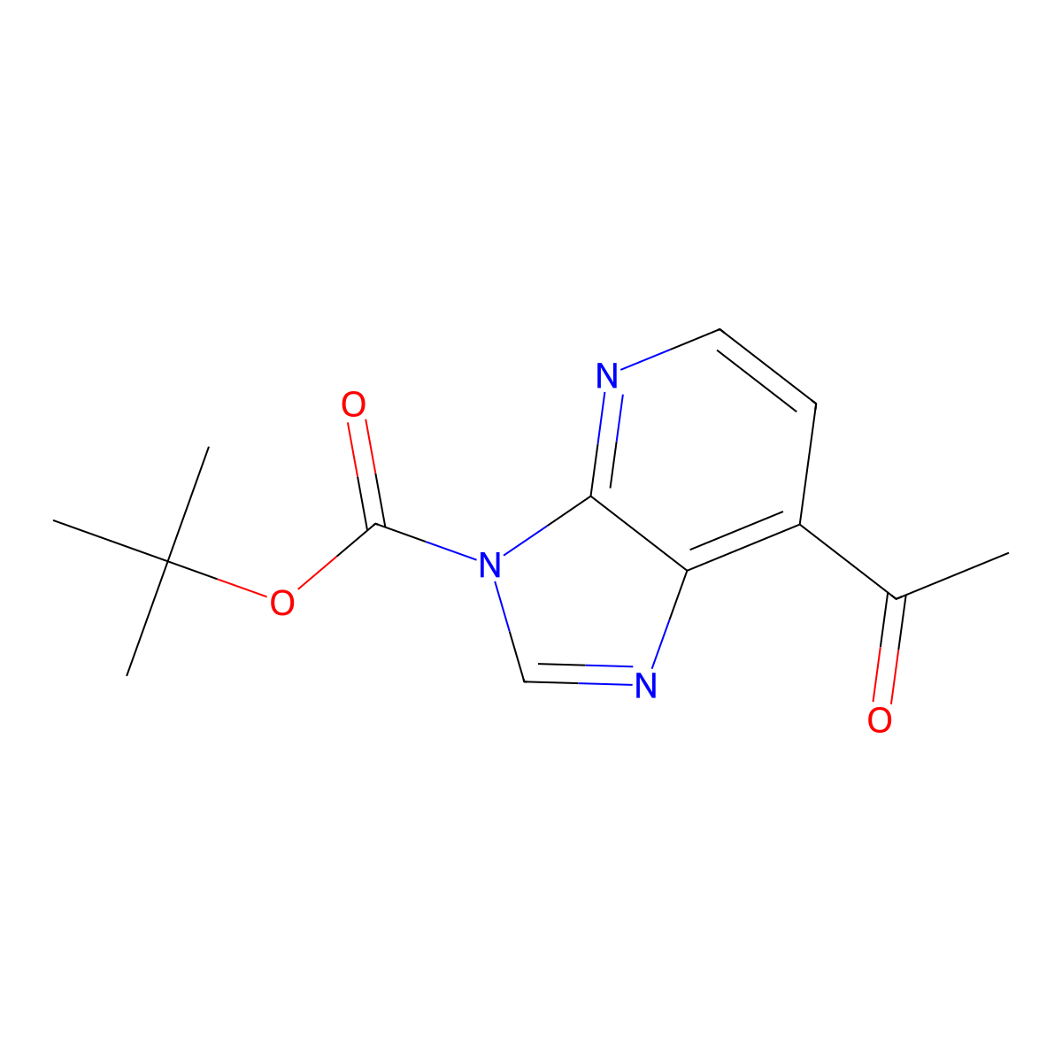 Tert-butyl 7-acetylimidazo[4,5-b]pyridine-3-carboxylate molecular structure, CAS 1404364-68-6