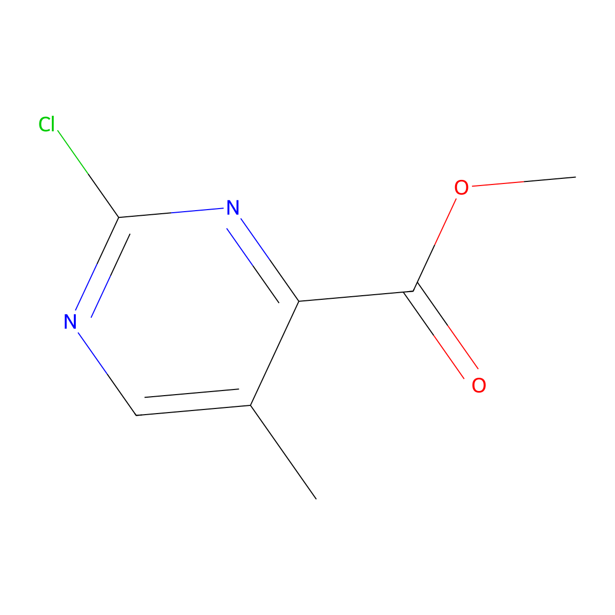 Methyl 2-chloro-5-methylpyrimidine-4-carboxylate molecular structure, CAS 1404364-82-4