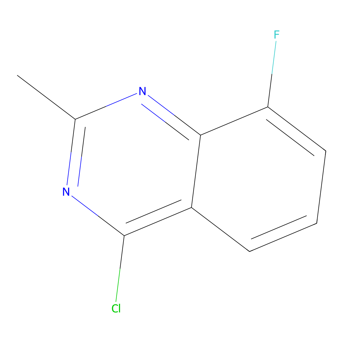 4-Chloro-8-fluoro-2-methylquinazoline molecular structure, CAS 1404365-01-0