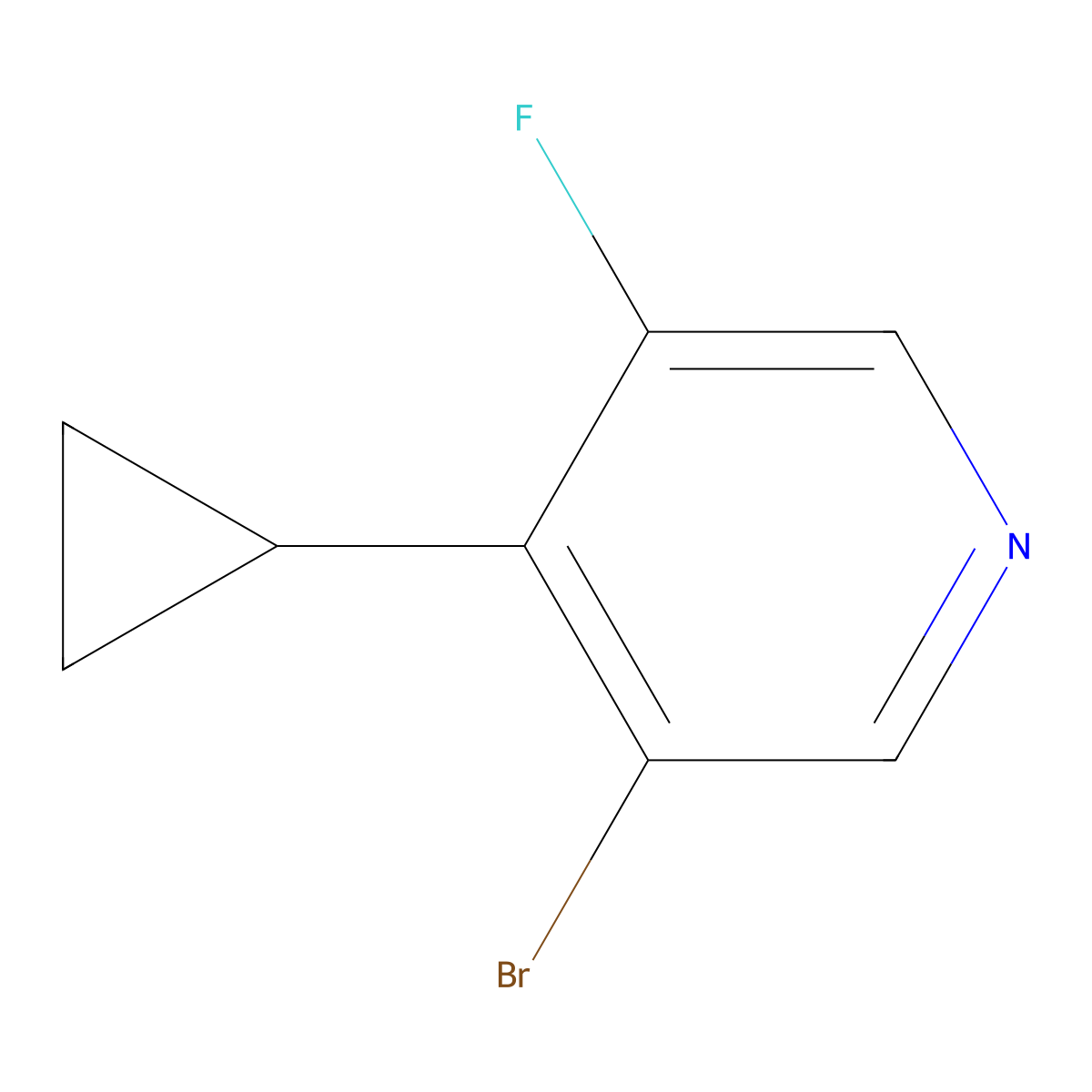 3-Bromo-4-cyclopropyl-5-fluoropyridine molecular structure, CAS 1404367-12-9