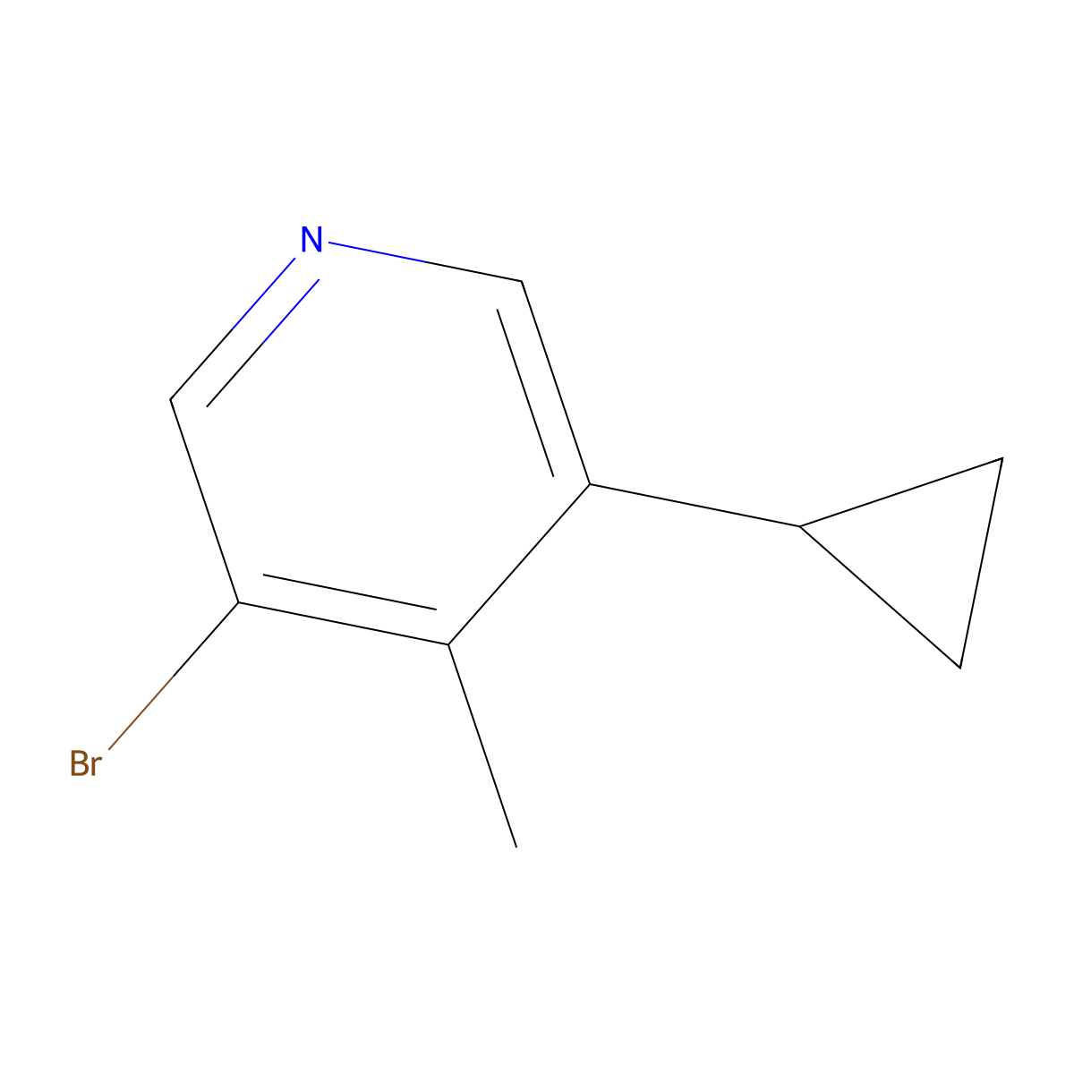 3-Bromo-5-cyclopropyl-4-methylpyridine molecular structure, CAS 1404367-13-0
