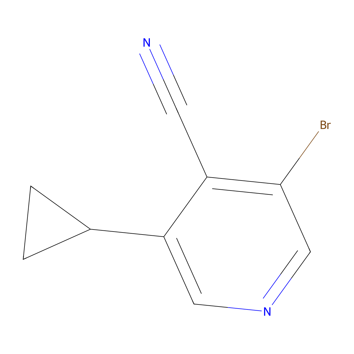 3-Bromo-5-cyclopropylisonicotinonitrile molecular structure, CAS 1404367-14-1