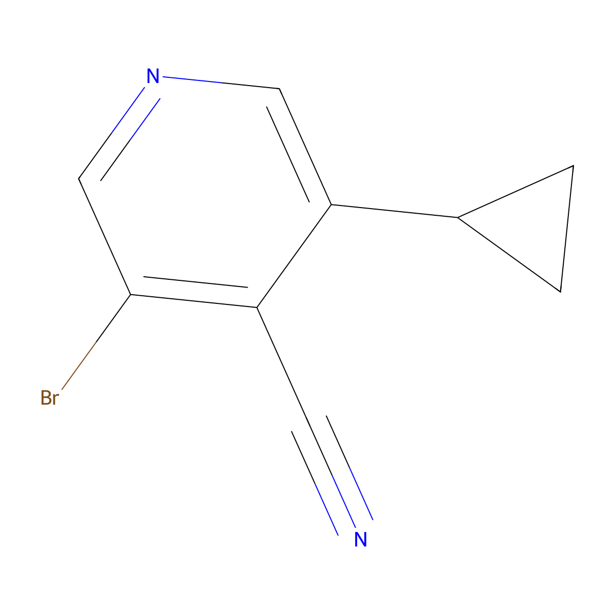 3-Bromo-5-cyclopropylisonicotinonitrile molecular structure, CAS 1404367-14-1