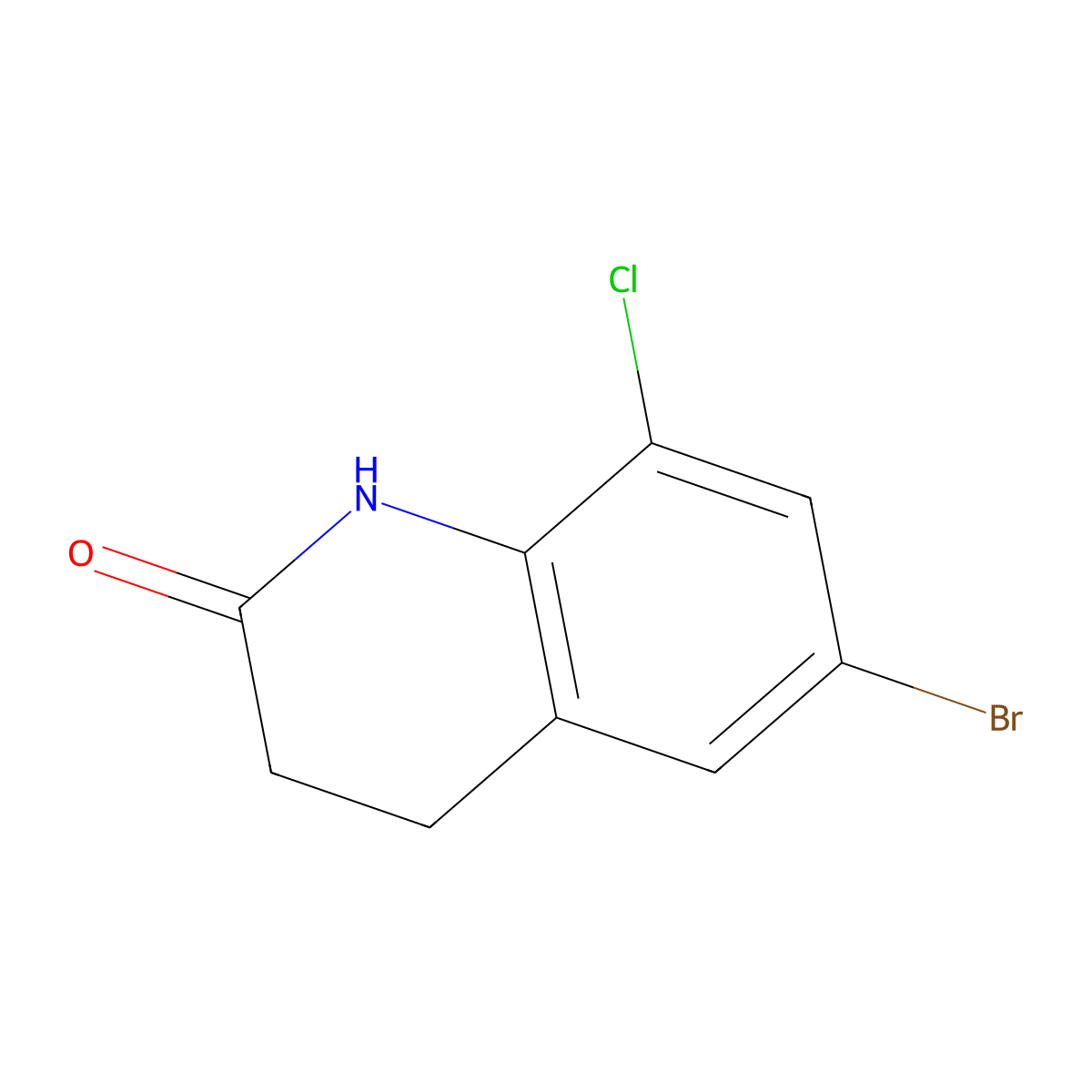 6-Bromo-8-chloro-3,4-dihydroquinolin-2(1H)-one molecular structure, CAS 1404367-50-5