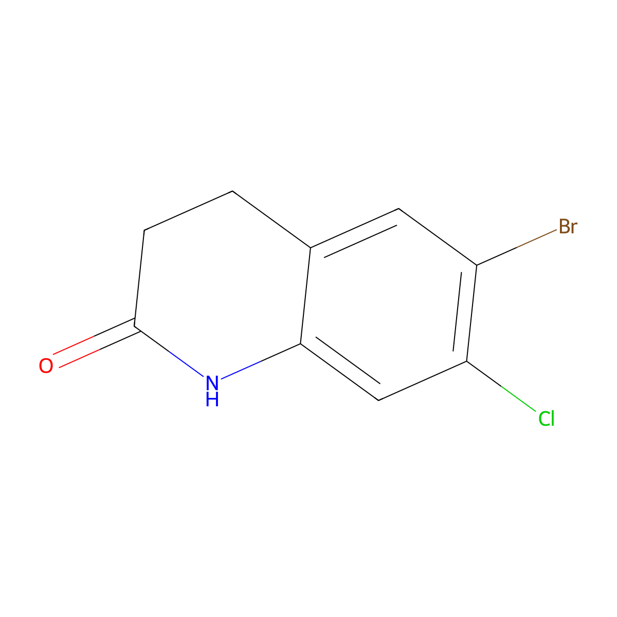 6-Bromo-7-chloro-3,4-dihydroquinolin-2(1H)-one molecular structure, CAS 1404367-56-1