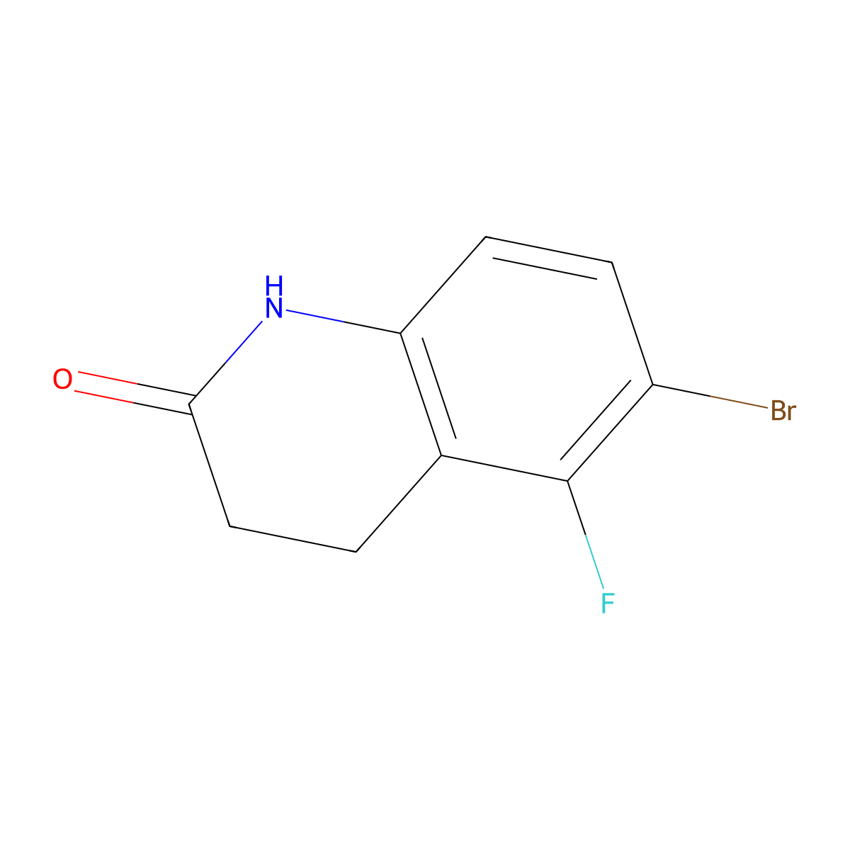 6-Bromo-5-fluoro-1,2,3,4-tetrahydroquinolin-2-one molecular structure, CAS 1404367-69-6