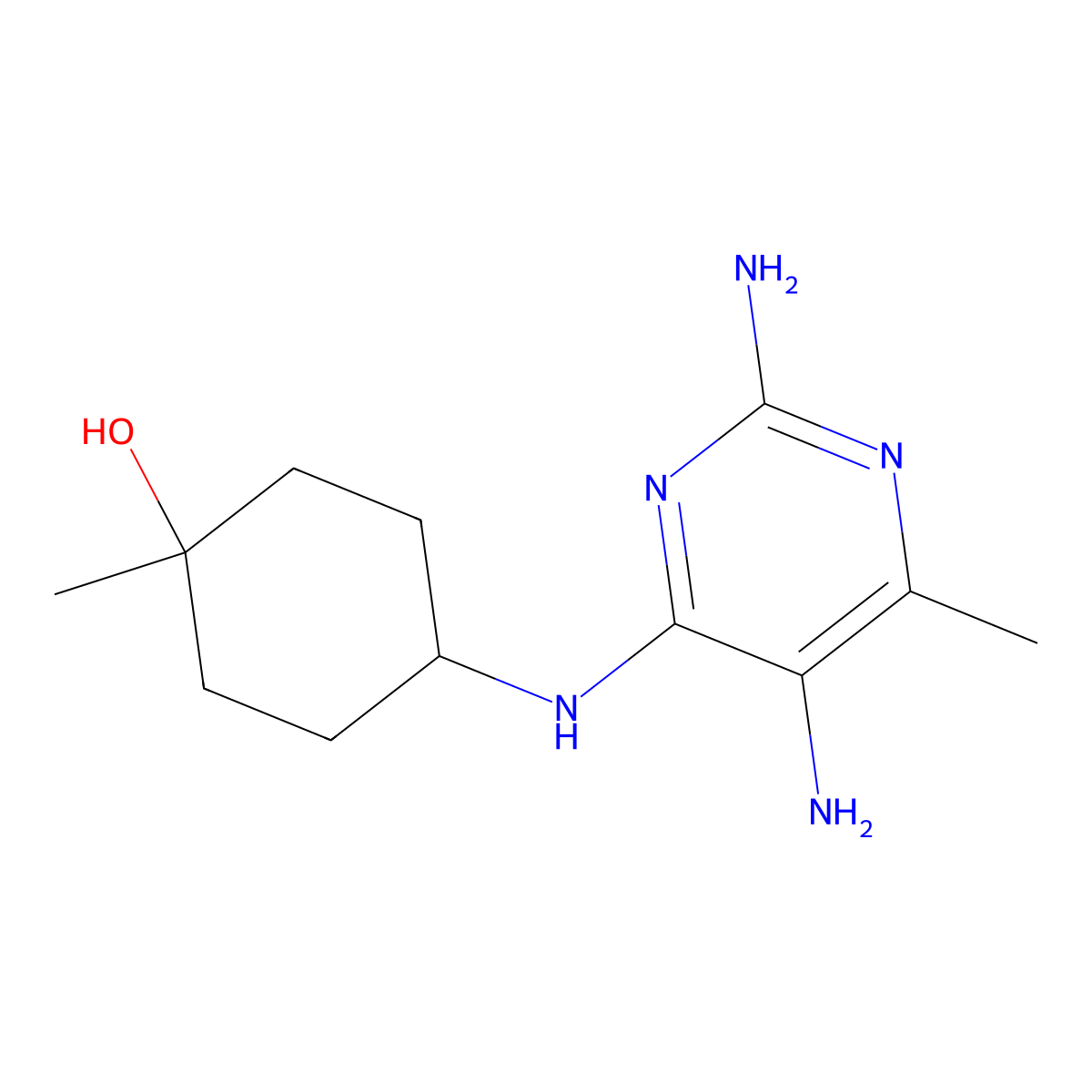 4-[(2,5-Diamino-6-methyl-pyrimidin-4-yl)amino]-1-methyl-cyclohexanol molecular structure, CAS 1404372-21-9