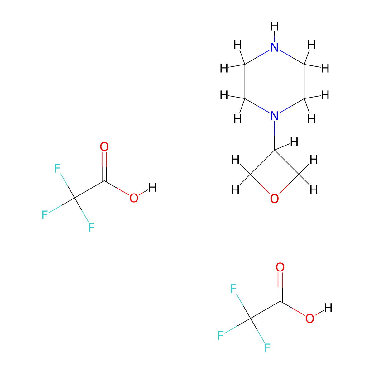 1-(Oxetan-3-yl)piperazine; bis(trifluoroacetic acid) molecular structure, CAS 1404373-75-6