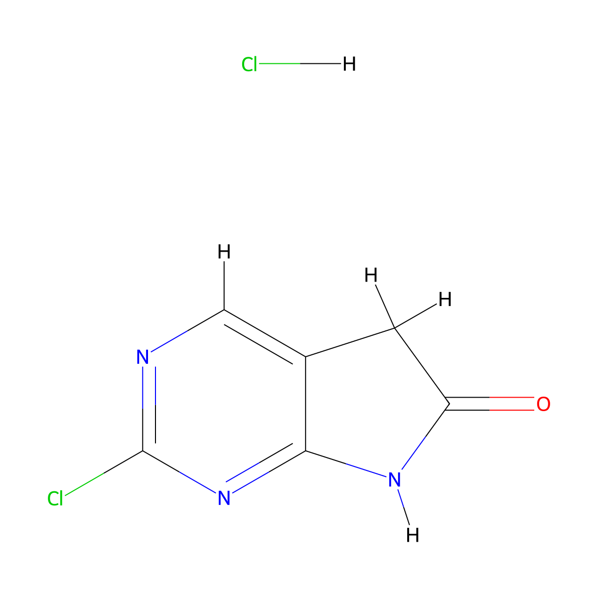 2-CHLORO-5H-PYRROLO[2,3-D]PYRIMIDIN-6(7H)-ONE hydrochloride molecular structure, CAS 1404373-76-7