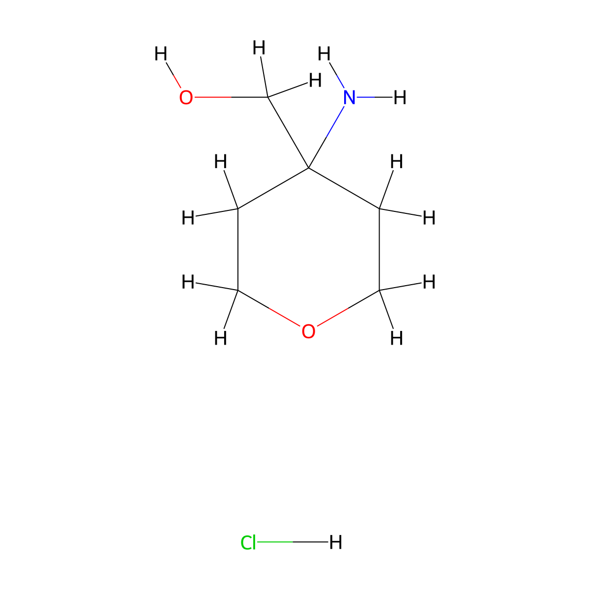 (4-Aminooxan-4-yl)methanol hydrochloride molecular structure, CAS 1404373-79-0