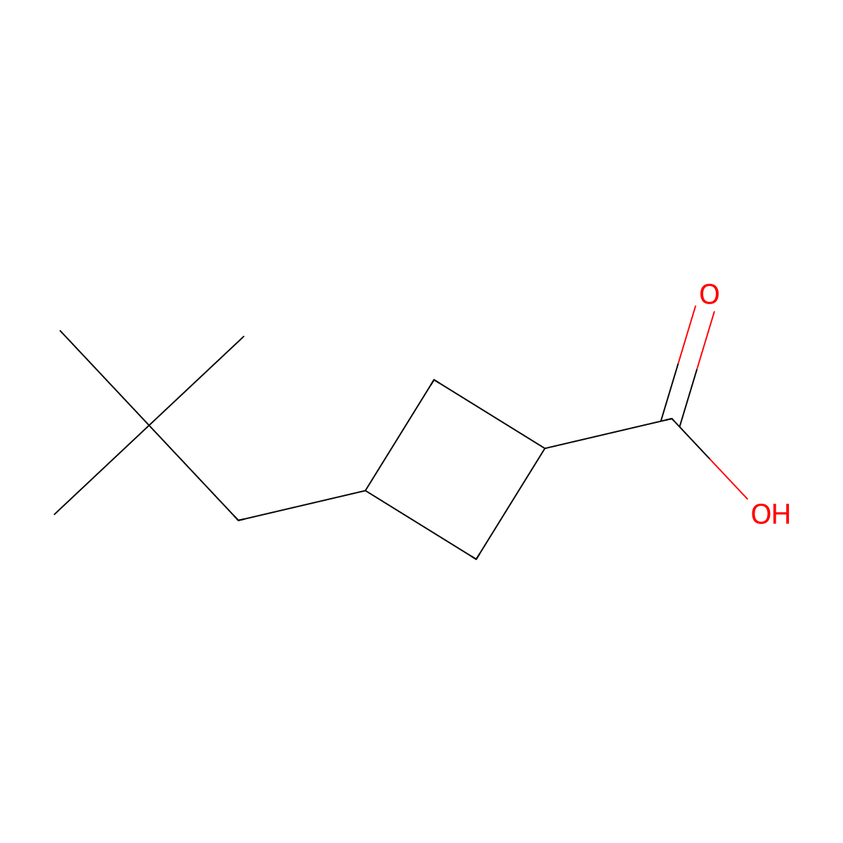 3-(2,2-Dimethylpropyl)cyclobutane-1-carboxylic acid molecular structure, CAS 1404379-01-6
