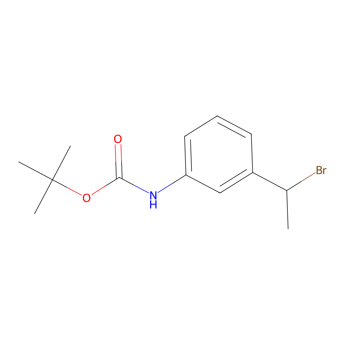 tert-Butyl 3-(1-bromoethyl)phenylcarbamate molecular structure, CAS 1404431-85-1