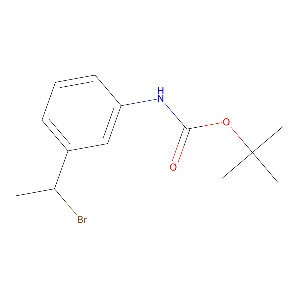 tert-Butyl 3-(1-bromoethyl)phenylcarbamate molecular structure, CAS 1404431-85-1