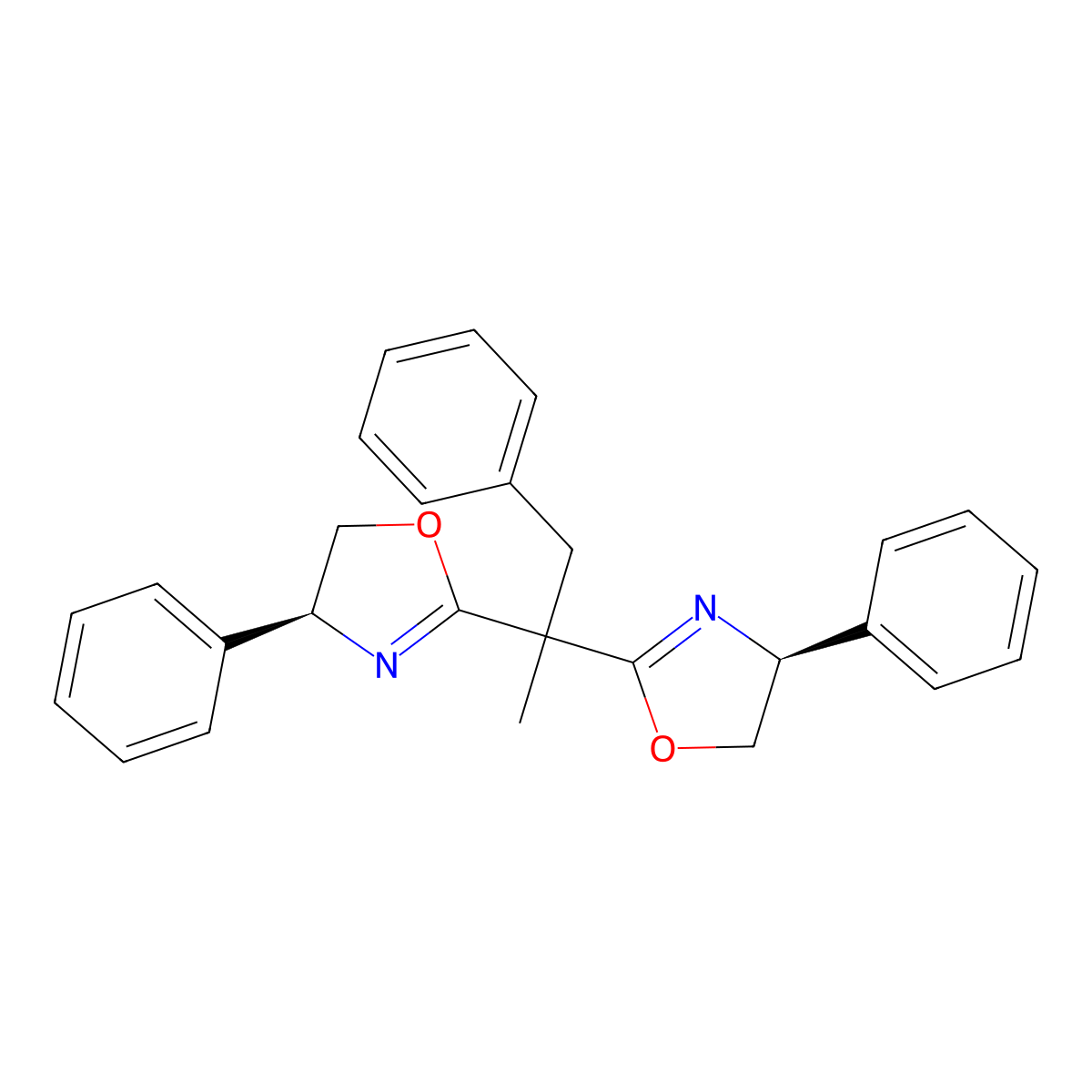 (4S,4'S)-2,2'-(1-Phenylpropane-2,2-diyl)bis(4-phenyl-4,5-dihydrooxazole) molecular structure, CAS 1404433-37-9
