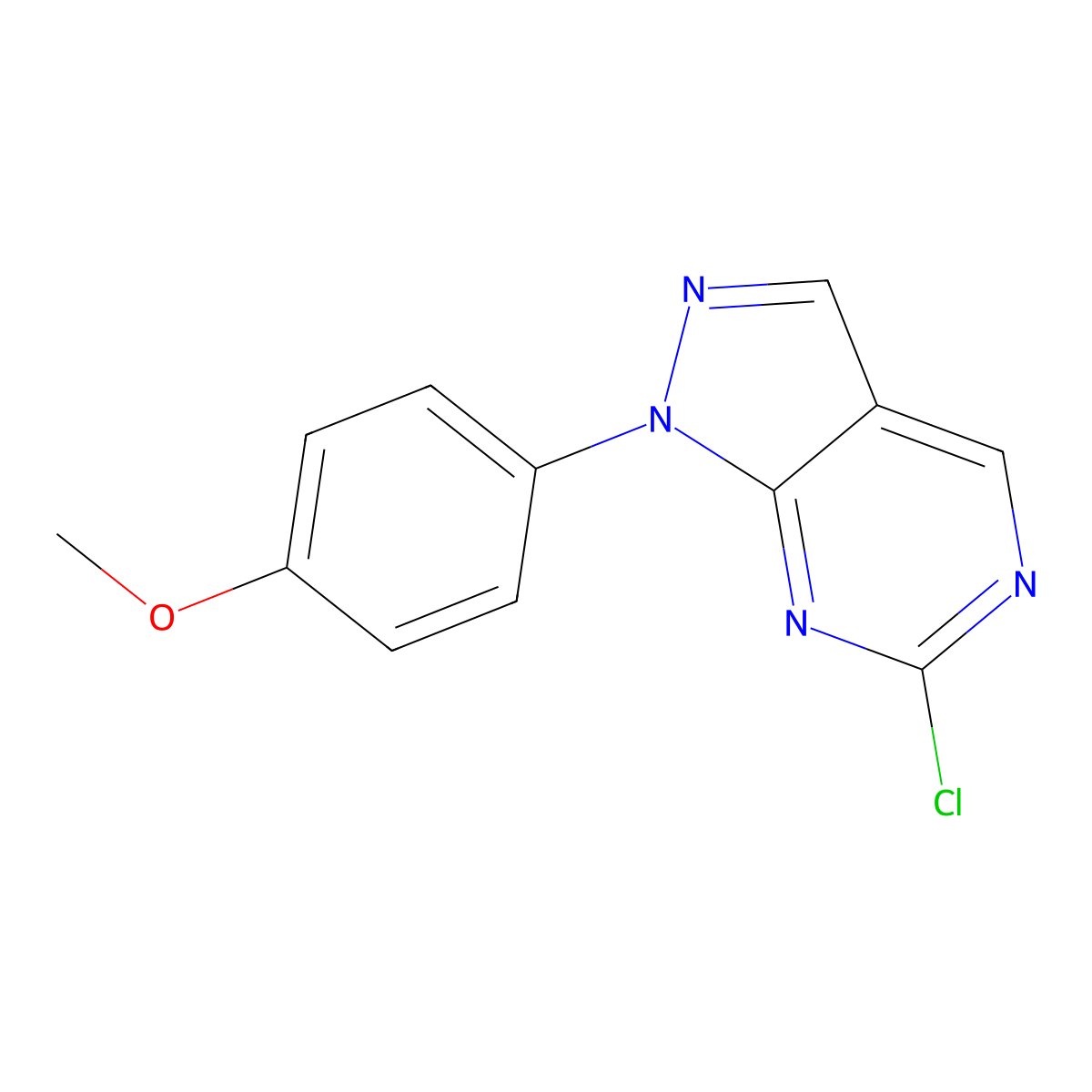6-Chloro-1-(4-methoxyphenyl)-1H-pyrazolo[3,4-d]pyrimidine molecular structure, CAS 1404437-70-2