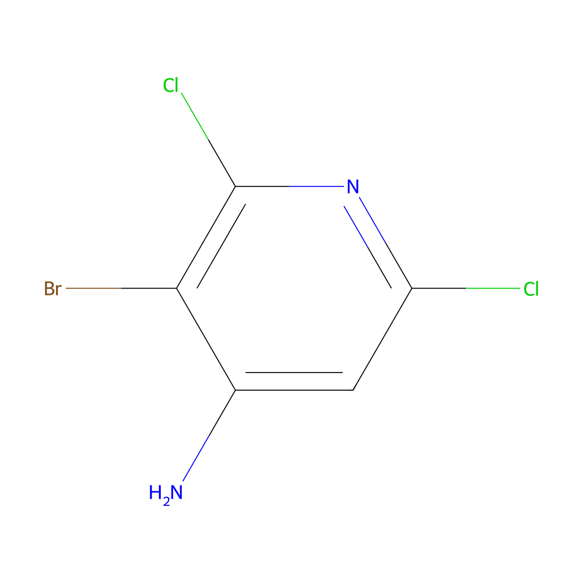3-Bromo-2,6-dichloropyridin-4-amine molecular structure, CAS 1404439-00-4