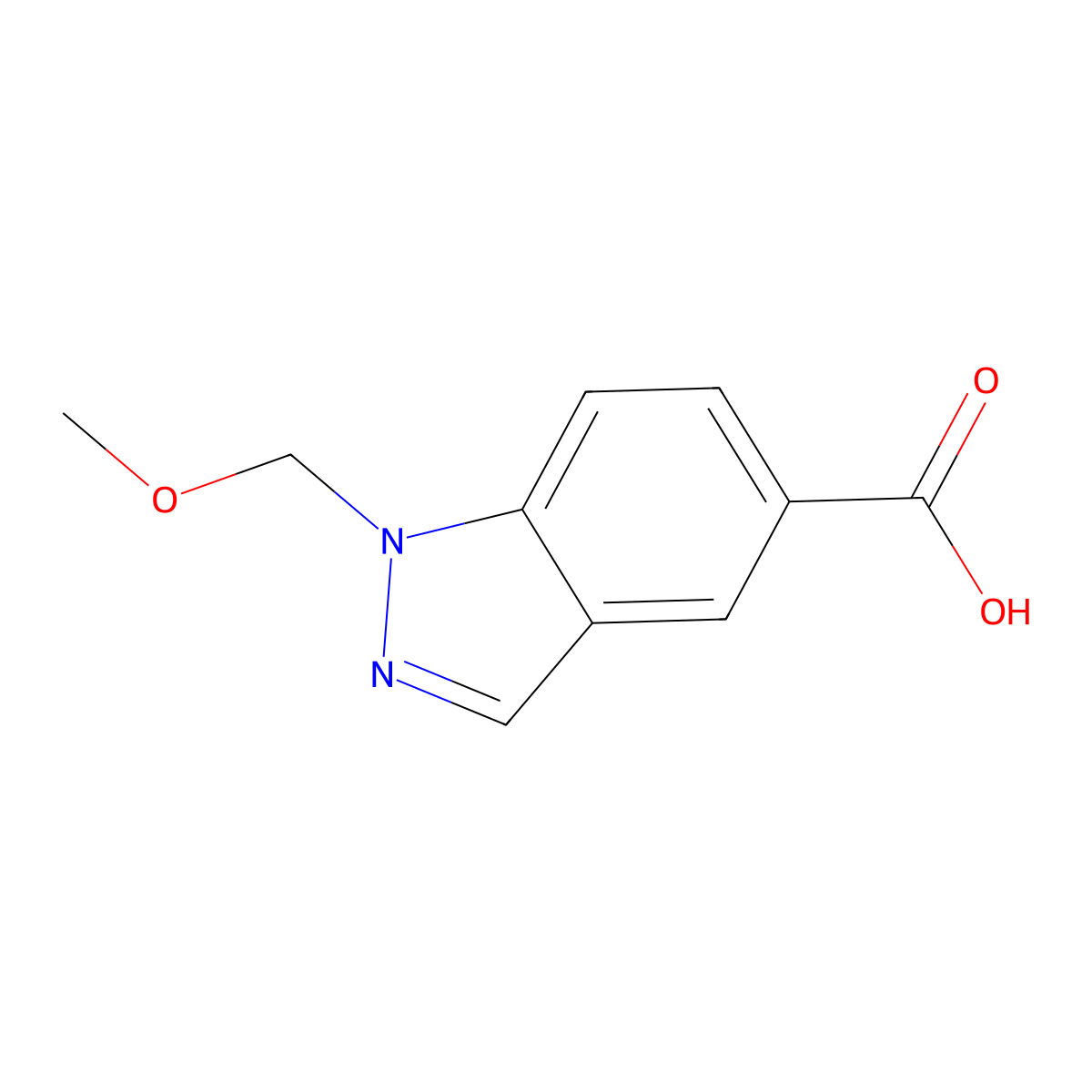 1-(methoxymethyl)-1H-indazole-5-carboxylic acid molecular structure, CAS 1404449-16-6