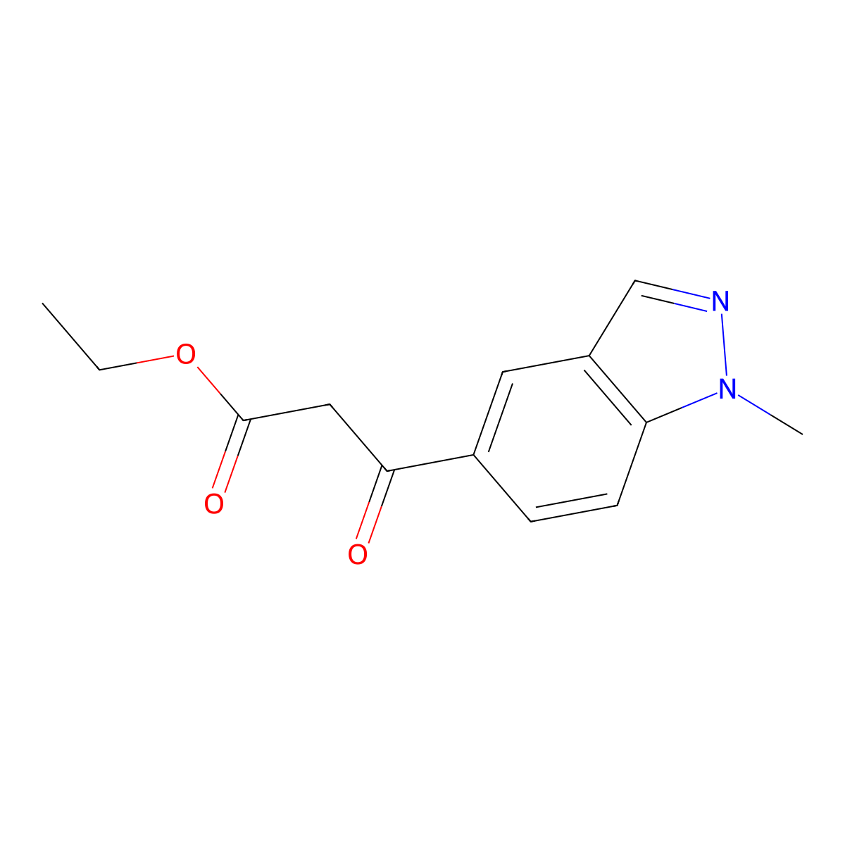 ethyl 3-(1-methyl-1H-indazol-5-yl)-3-oxopropanoate molecular structure, CAS 1404449-25-7