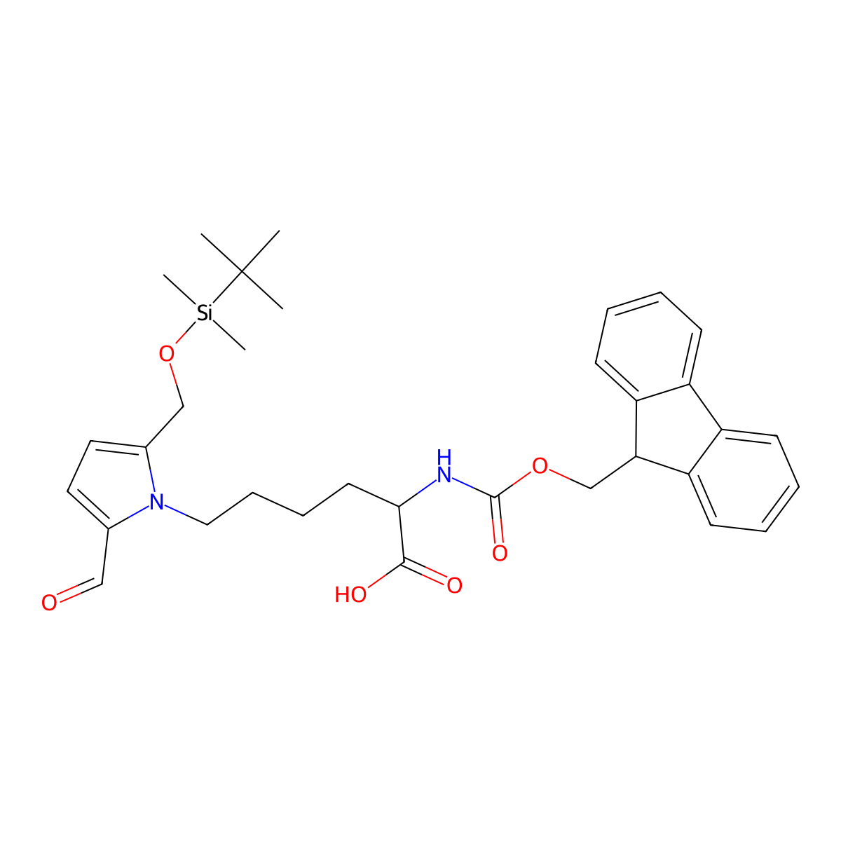 Fmoc-L-Pyrraline(TBS)-OH molecular structure, CAS 1404451-31-5