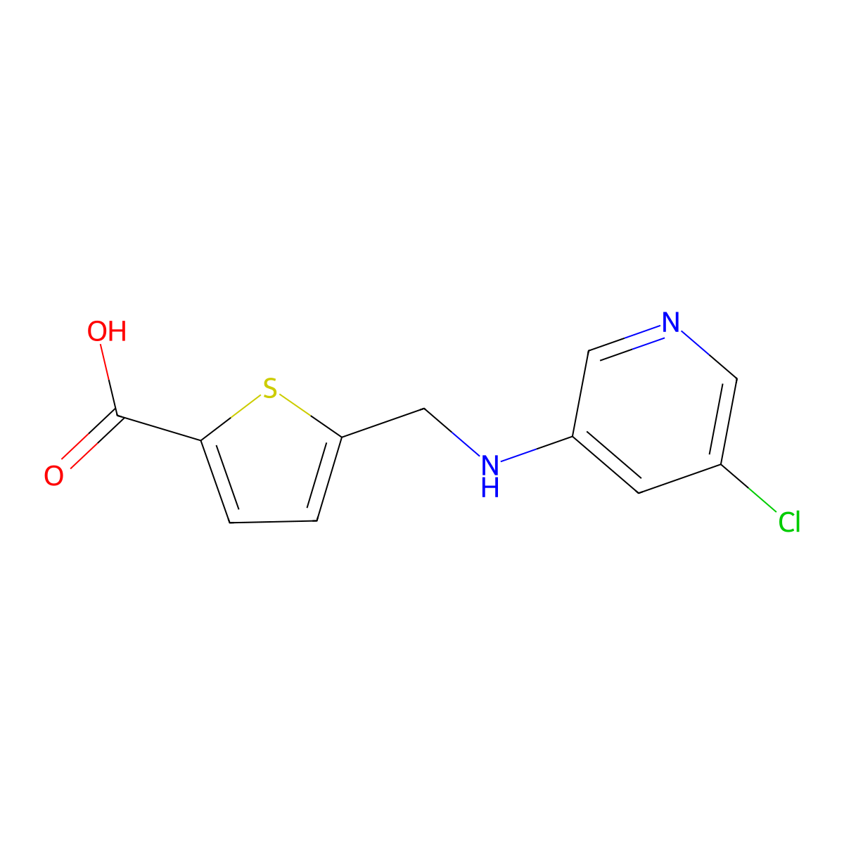 5-(((5-Chloropyridin-3-yl)amino)methyl)thiophene-2-carboxylic acid molecular structure, CAS 1404456-62-7