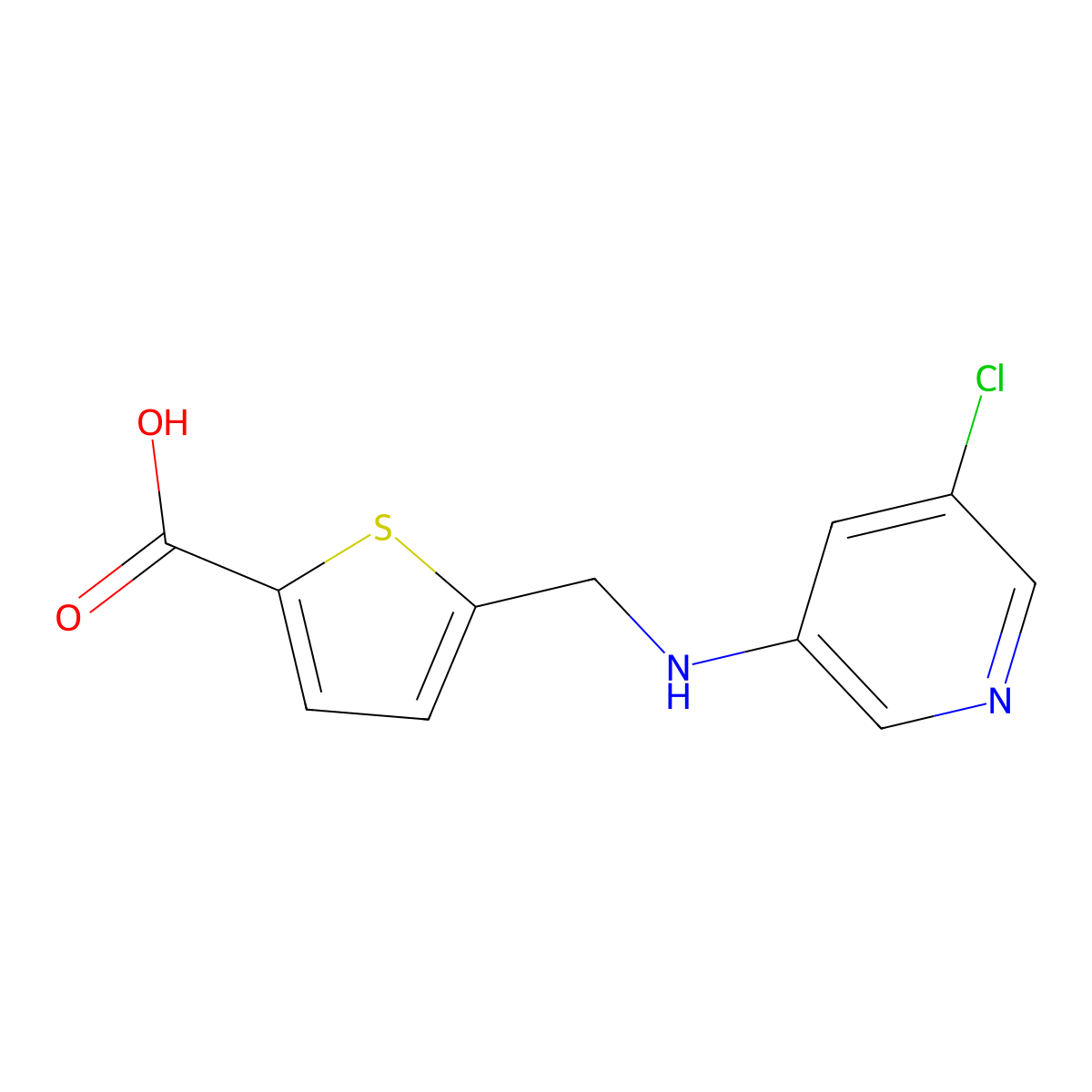 5-(((5-Chloropyridin-3-yl)amino)methyl)thiophene-2-carboxylic acid molecular structure, CAS 1404456-62-7
