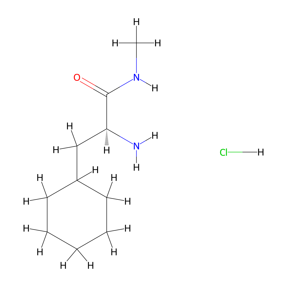 (2S)-2-amino-3-cyclohexyl-N-methylpropanamide hydrochloride molecular structure, CAS 1404456-87-6