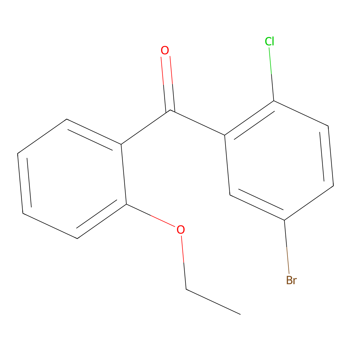 (5-Bromo-2-chlorophenyl)(2-ethoxyphenyl)methanone molecular structure, CAS 1404477-10-6