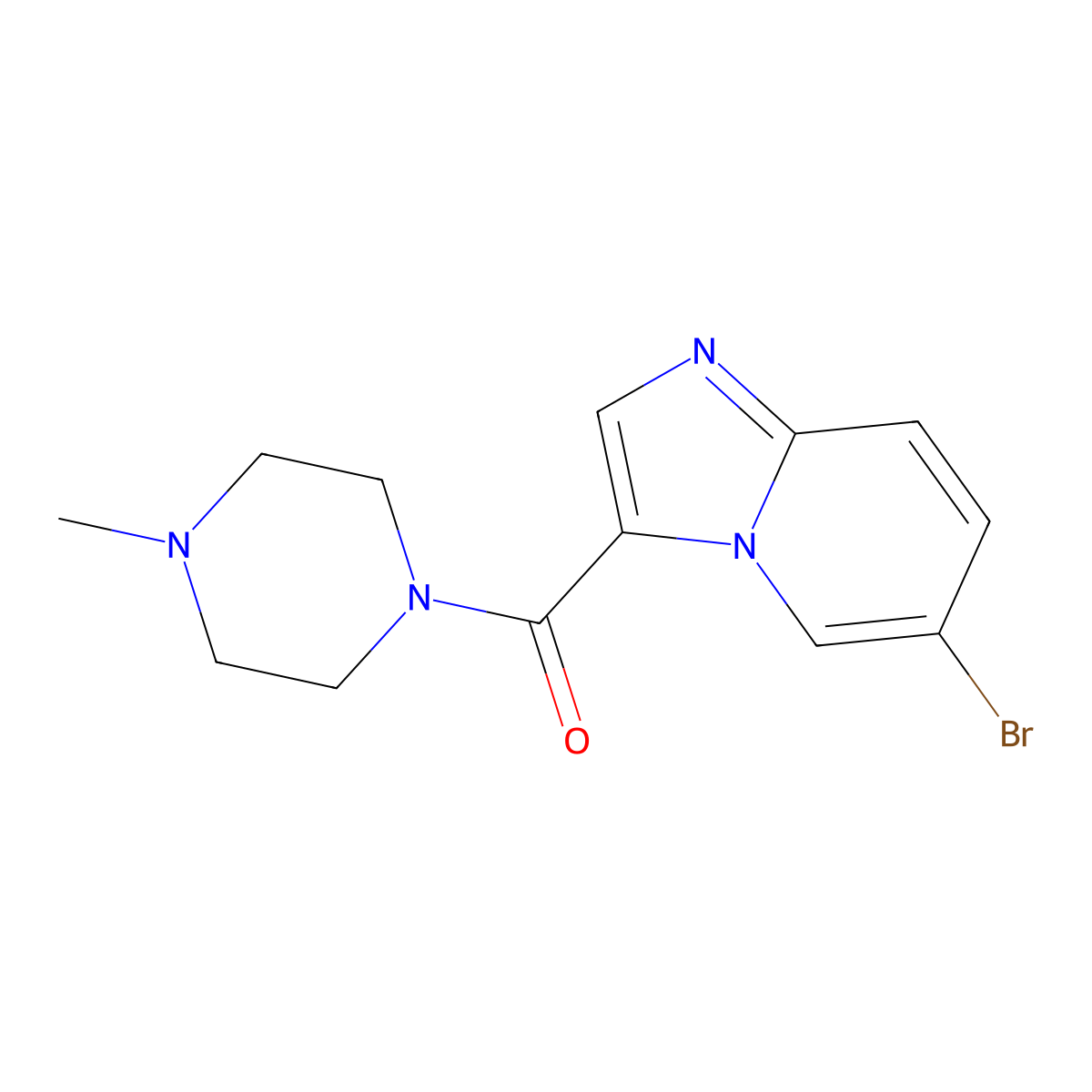 (6-Bromoimidazo[1,2-a]pyridin-3-yl)-(4-methylpiperazin-1-yl)methanone molecular structure, CAS 1404480-50-7