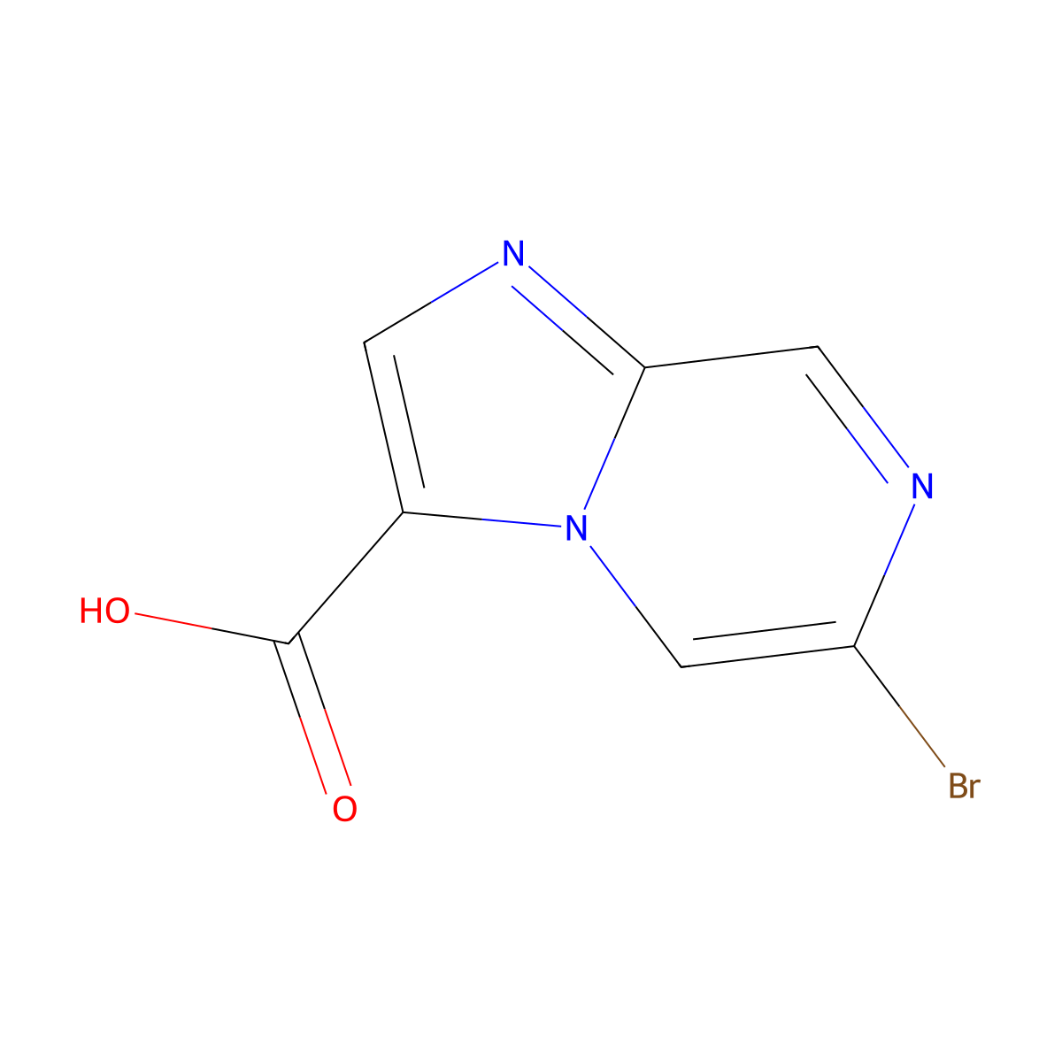 6-Bromoimidazo[1,2-a]pyrazine-3-carboxylic acid molecular structure, CAS 1404480-51-8