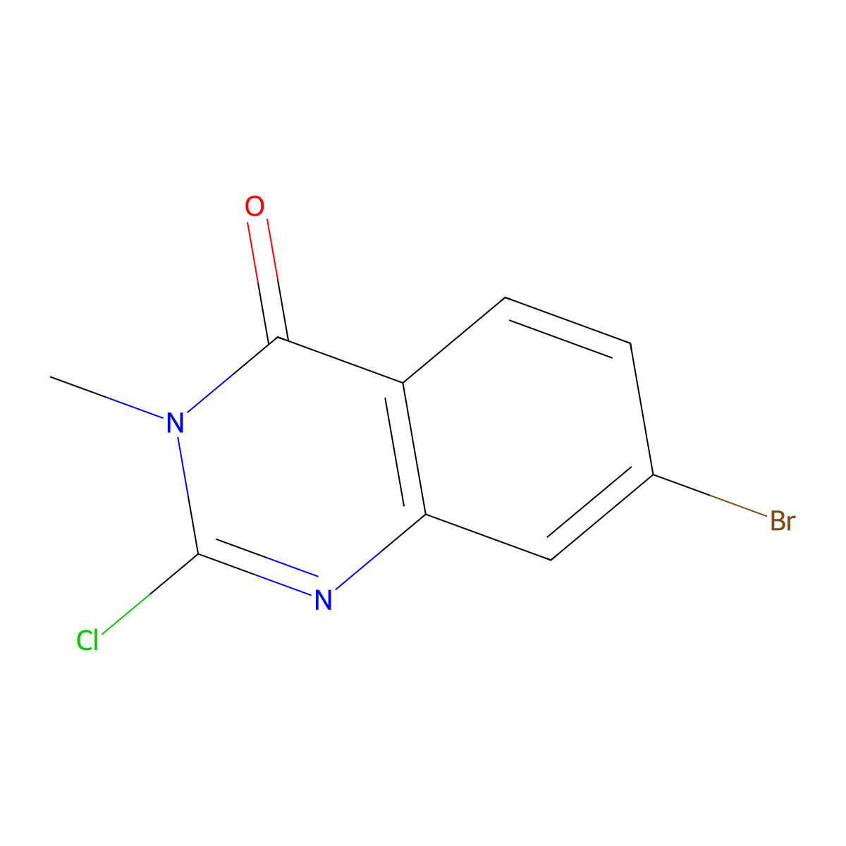 7-Bromo-2-chloro-3-methylquinazolin-4(3H)-one molecular structure, CAS 1404480-64-3