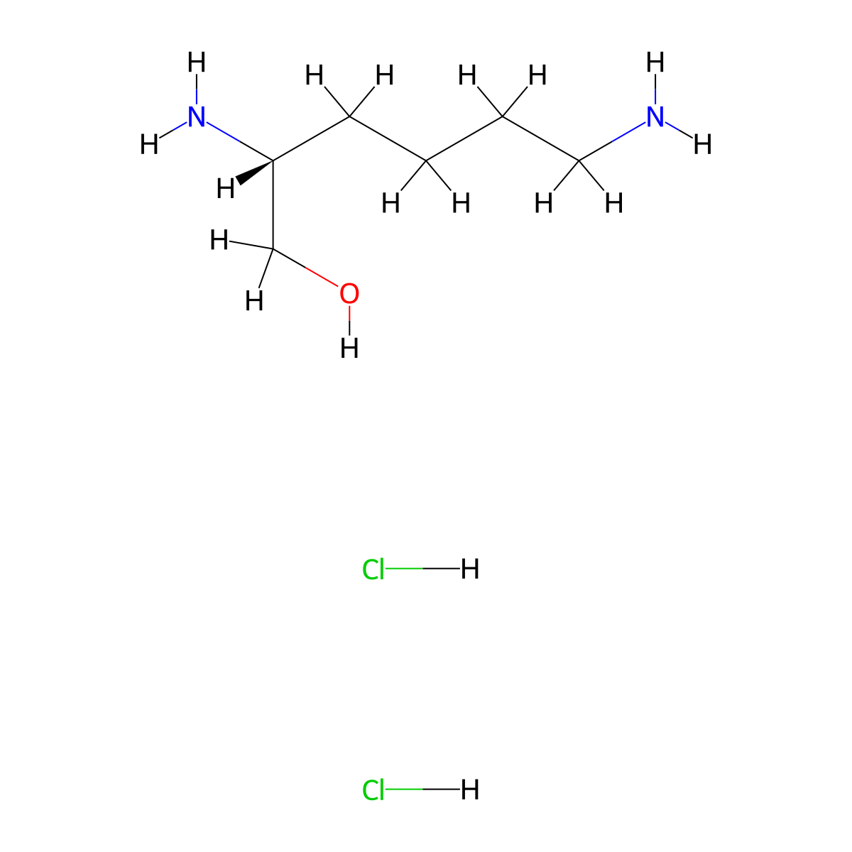 (R)-2,6-Diaminohexan-1-ol dihydrochloride molecular structure, CAS 1404491-29-7