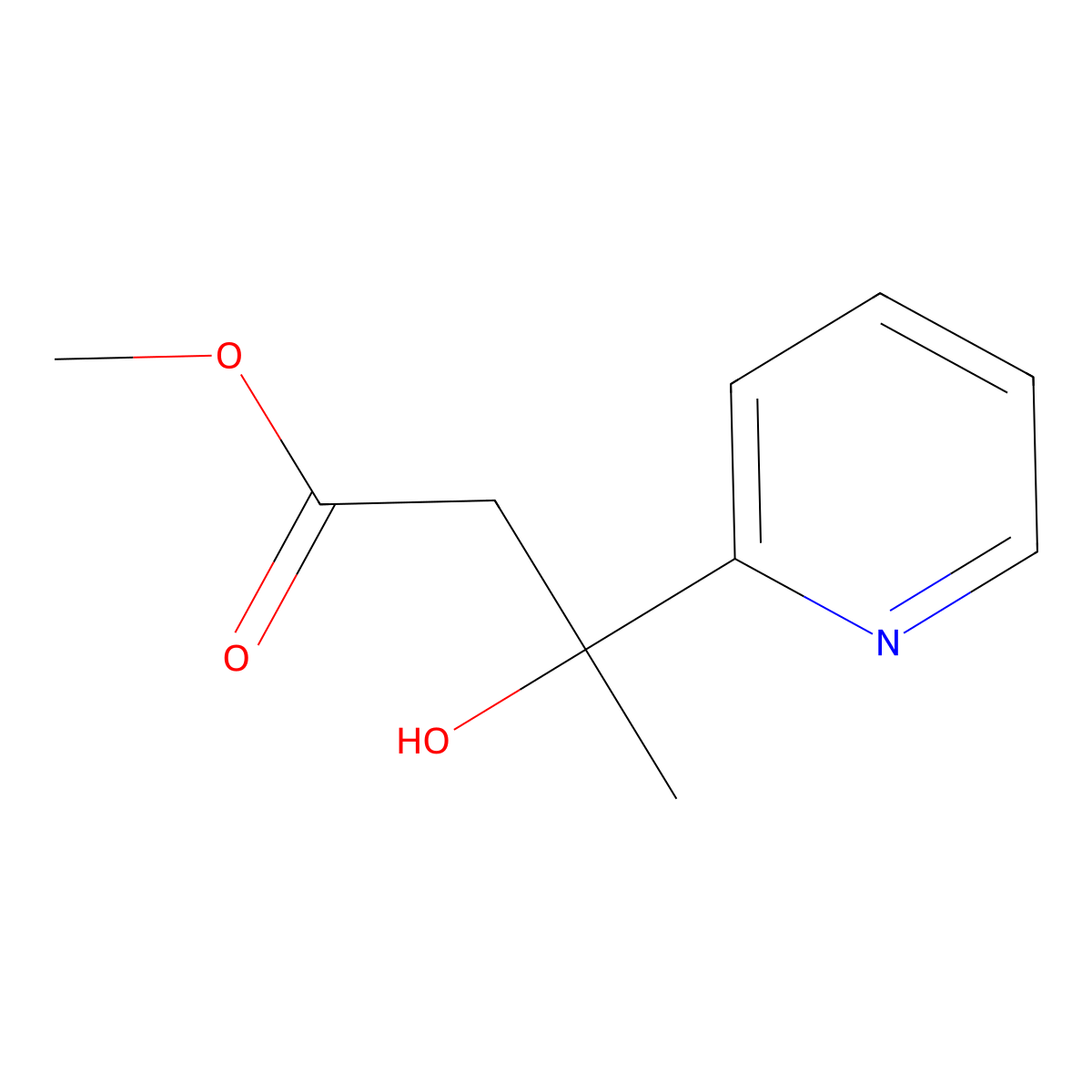 Methyl beta-hydroxy-beta-methyl-2-pyridinepropanoate molecular structure, CAS 1404494-24-1