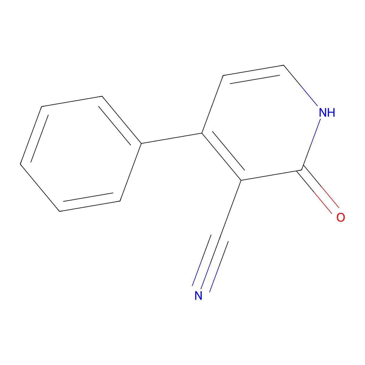 2-Hydroxy-4-phenyl-nicotinonitrile molecular structure, CAS 14045-37-5