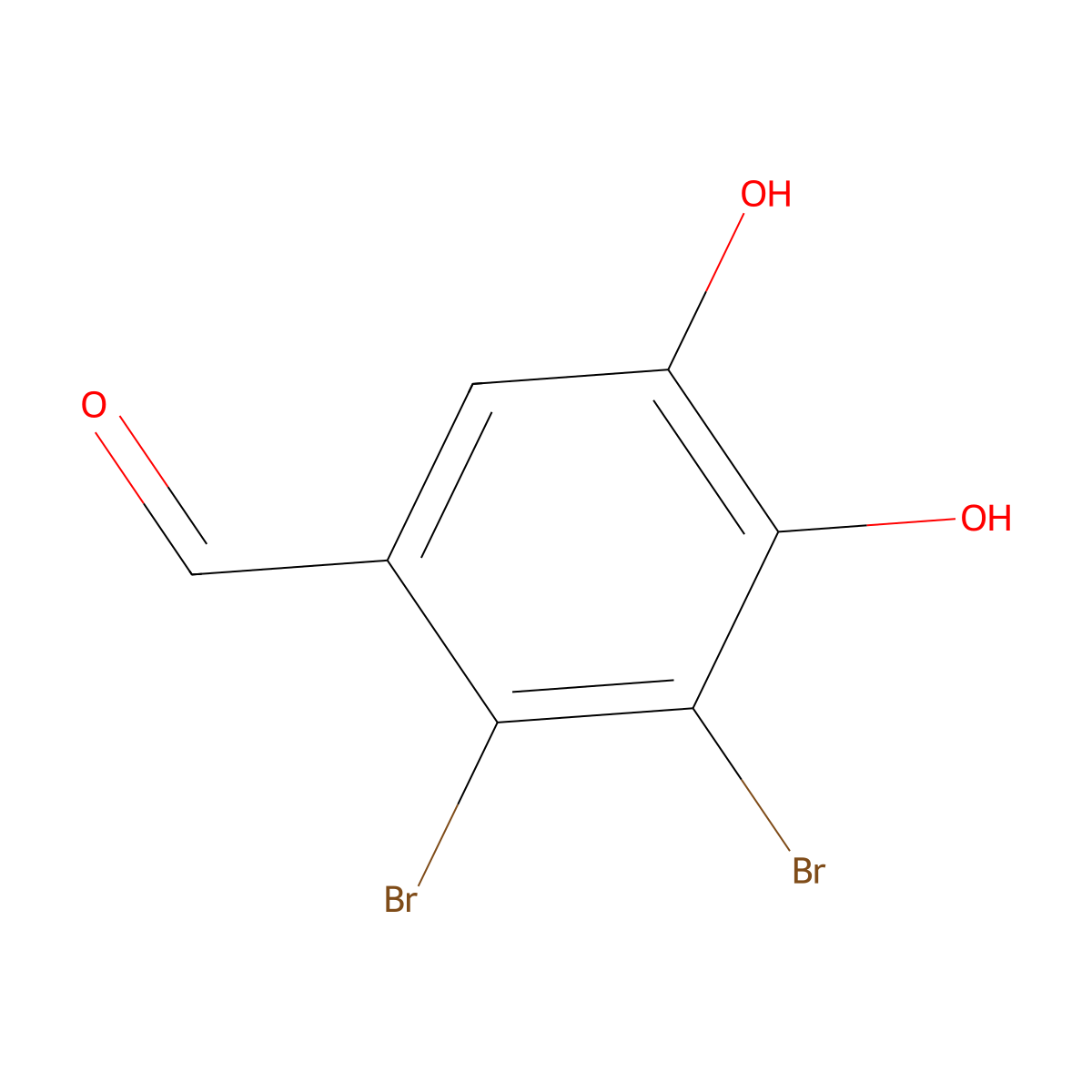 2,3-Dibromo-4,5-Dihydroxybenzaldehyde molecular structure, CAS 14045-41-1