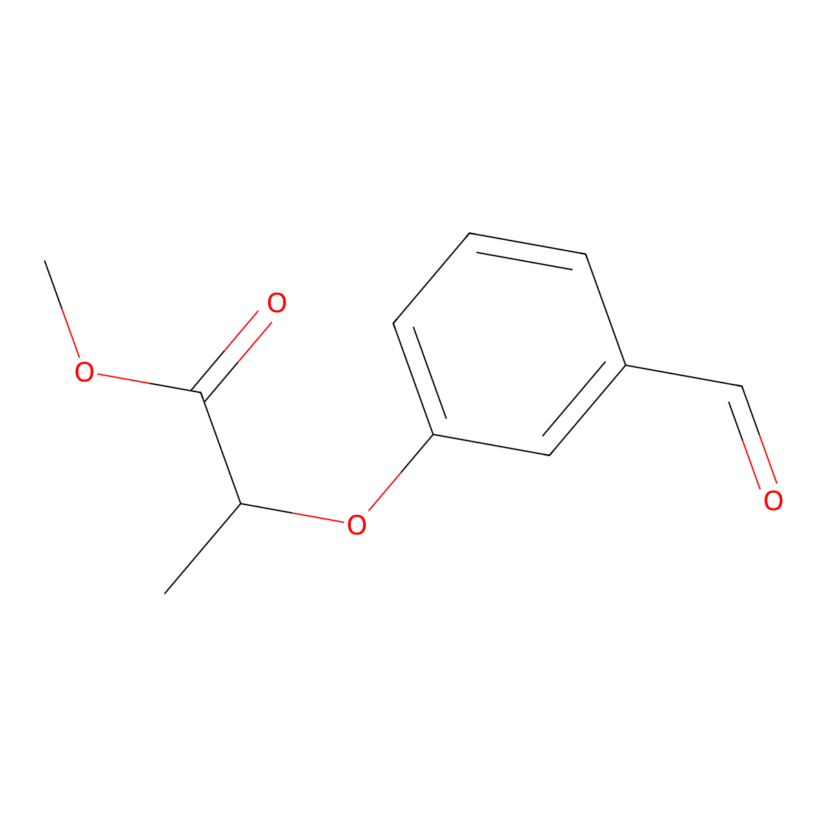 Methyl 2-(3-formylphenoxy)propanoate molecular structure, CAS 140451-38-3