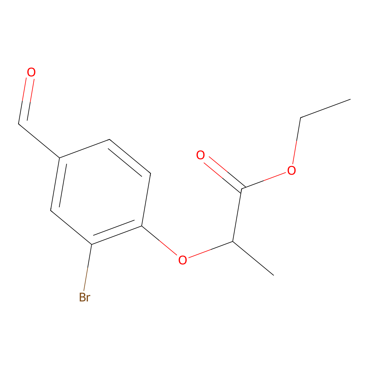 Ethyl 2-(2-bromo-4-formylphenoxy)propanoate molecular structure, CAS 140451-39-4