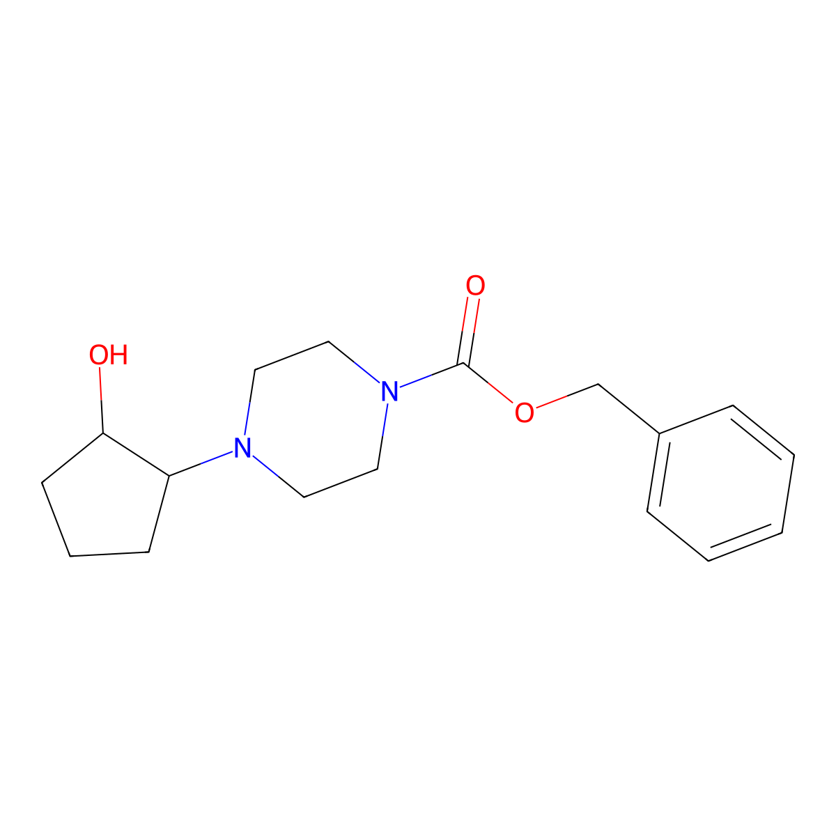rac-benzyl 4-[(1R,2R)-2-hydroxycyclopentyl]piperazine-1-carboxylate molecular structure, CAS 1404531-35-6